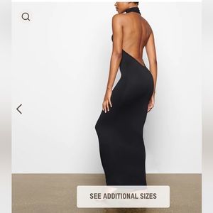 Smooth Lounge Low Back Halter Dress Gunmetal Size XS
